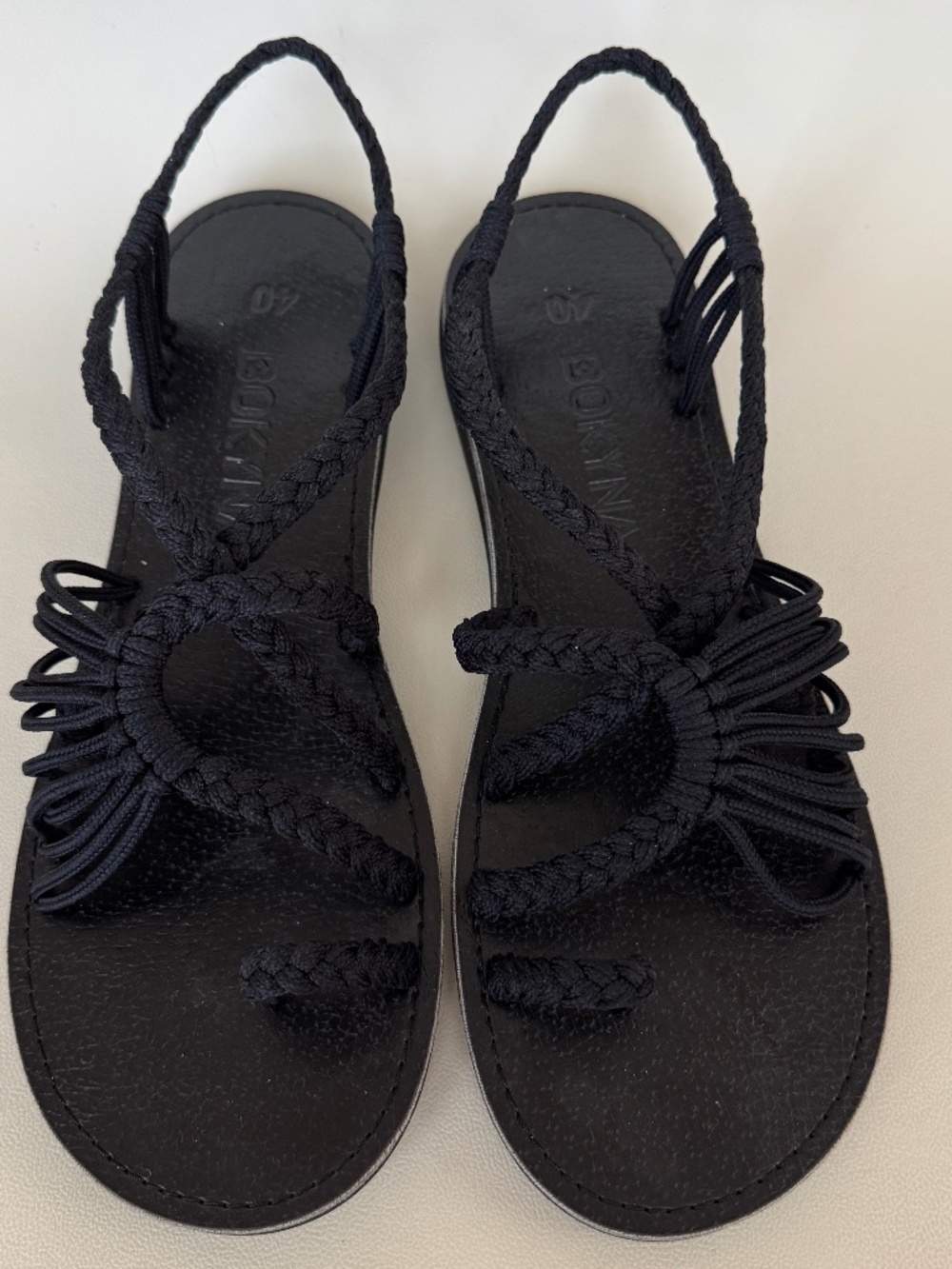Women's Black Bokyna Braided Sandal Size 40